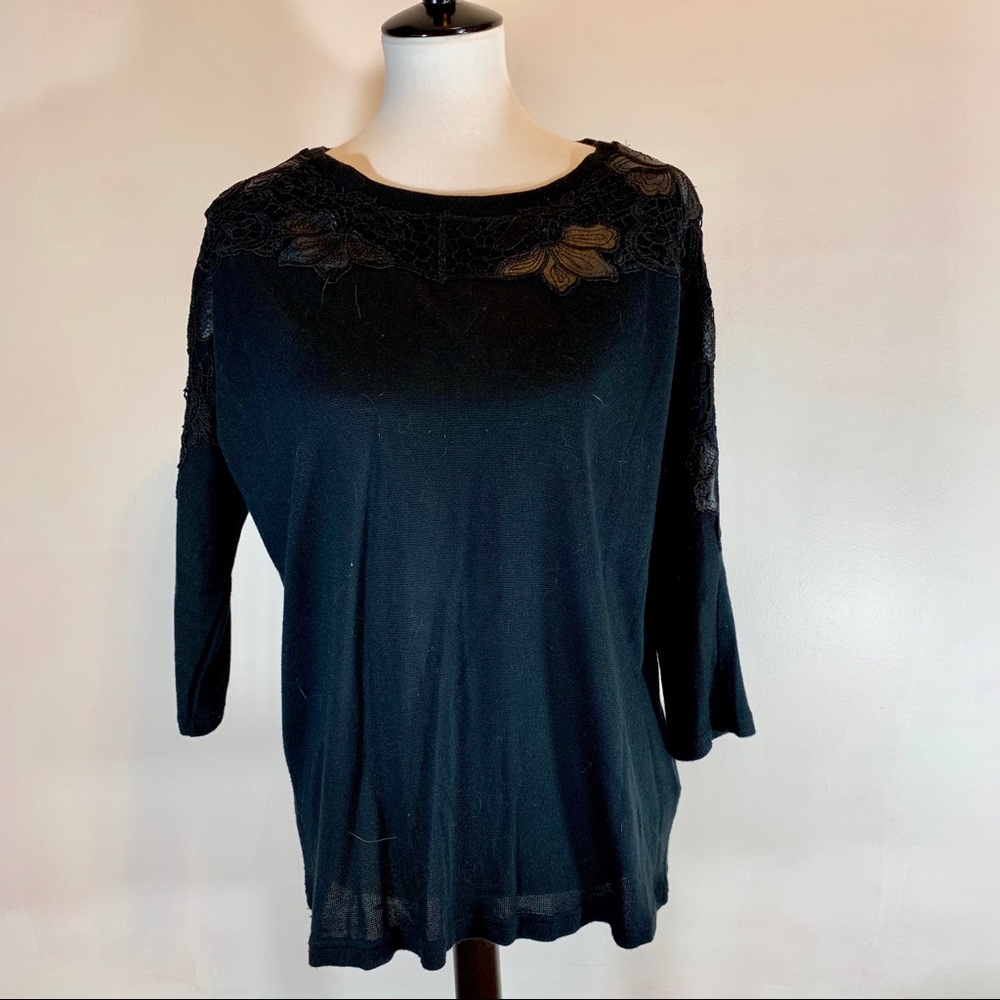 Black sweater with Floral Design